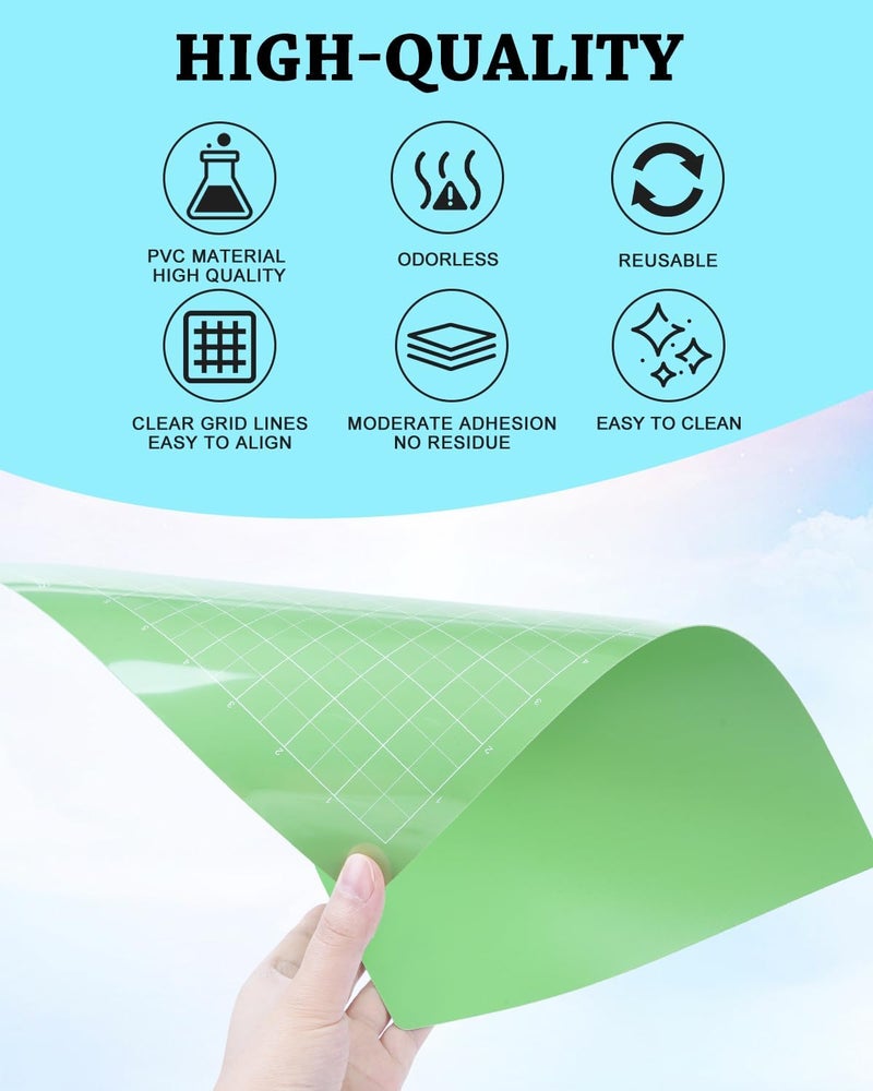 UCEC Cutting Mat Compatible with Joy Xtra, 3 Pack Standard Grip Reusable Cutting Mat, 8.5x12in Adhesive Sticky Non-Slip Durable Cut Mats Replacement Accessories for Sewing Quilting, Craft - Image 2